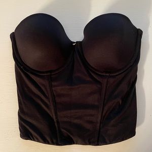 Betsy Johnson black strapless bustier bra size 30C